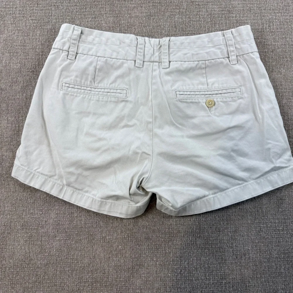 J.Crew Chino Shorts Women's Size 2 Beige Cotton Twill Mid Rise 3 Inch Inseam